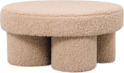 Poef Babette in stof plush beige