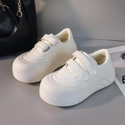 Damesschoenen Lente Nieuwe Big Head Witte Schoenen Dikke Zool Verhogend Veelzijdig Casual Schoenen Dames Platform Sneakers 35