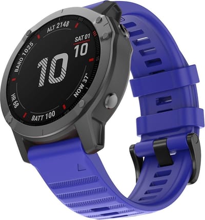 By Qubix - Geschikt voor Garmin bandje - 26mm Quickfit - Siliconen bandje - Kobalt blauw - Geschikt voor Garmin Fenix 7X / 6X / 5X