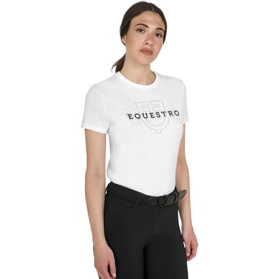 Elegante katoenen T-shirt met logo voor vrouwen Equestro
