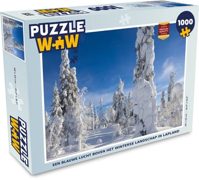 Puzzel Een blauwe lucht boven het winterse landschap in Lapland - Legpuzzel - Puzzel 1000 stukjes volwassenen