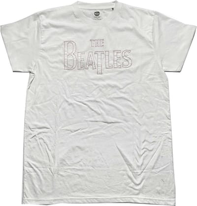 The Beatles - Drop T Logo Heren T-shirt - S - Wit