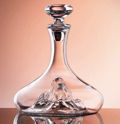ZYLARO Luxe Wijnkaraf, Ijsberg Wijnkaraf, 1.2L, Luxe kristal wijn Karaf, met kristallen stop, Decanteer, beste cadeau
