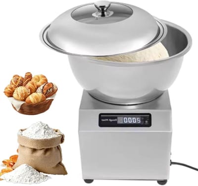 Deegmenger RVS - Keukenmixer Deegkneedmachine - Deeg Mengen - Automatische Timerfunctie - 8kg Capaciteit - Zilverkleurig