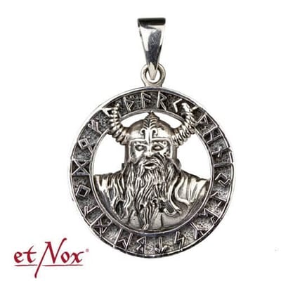 Zilveren Viking hanger met rune alfabet(K4112)