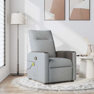 vidaXL - Massagestoel - verstelbaar - stof - lichtgrijs