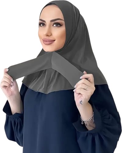 Bovista Hoofddoek - Hijab - Dames - Abaya - Sjaal - Islamitische Kleding - Moslim Kleding - Alhamdulillah - Donkergrijs