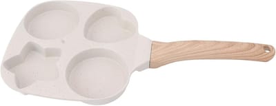 Koekenpan met 4 kopjes - Ontbijtpan eierkoker - Snel ontbijten - Antiaanbaklaag aluminiumlegering - Diameter 30cm - Zwart