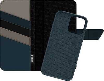 Apple iPhone 12 Pro Max Hoesje - Valenta - Snap Serie - Echt Leer Bookcase / 2in1 Case - Blauw - Hoesje Geschikt Voor Apple iPhone 12 Pro Max