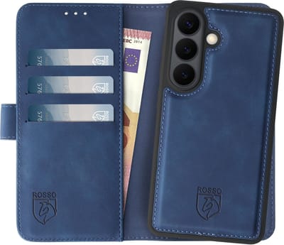 Rosso Element Geschikt voor Samsung Galaxy S26 Ultra | Uitneembaar 2-in-1 Hoesje | Luxe Portemonnee | Back Cover en Book Case | Pasjeshouder | Blauw
