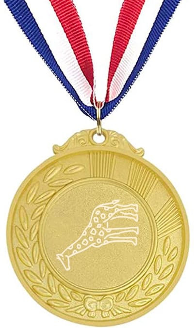 Akyol - giraffe medaille goudkleuring - Giraffe - giraffeliefhebber - dieren liefhebbers - speelgoed dieren - cadeau - gift