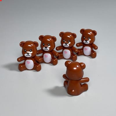 Briques MOC Marron Beige Ours Mignon Anime Intemporel 98382pb001 Ville Animale Accessoires DO-IT-YOURSELF Apprentissage-