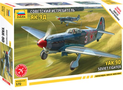 Zvezda Modelbouwpakket Militaire voertuigen - 7313 YAK-9D Soviet Fighter Plastic - 1:72 - Modelbouw
