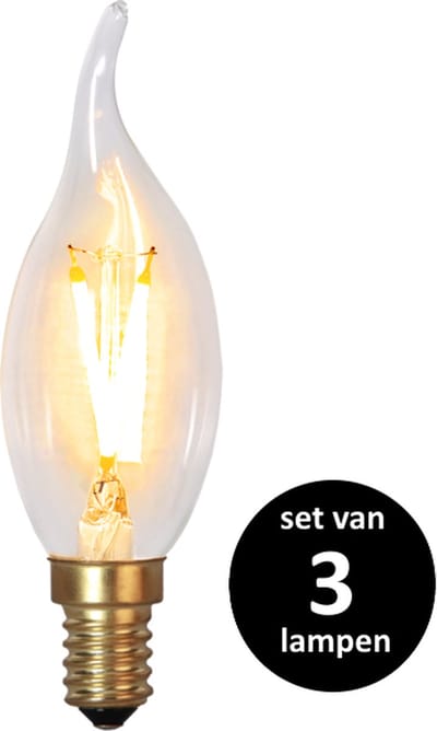 Soft Glow Kaarslamp met tip - E14 - 0,5W - set van 3