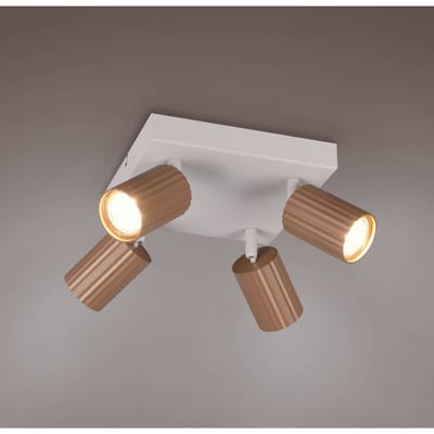 Trio Lighting Plafondspot Soka, bruin/grijs, lengte 20 cm, metaal, 4-lamps.