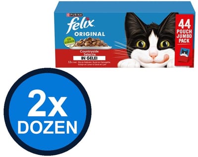 2x Felix - Original In Gelei Countryside Selectie Multipack - Kattenvoer Natvoer - 3.74 kg