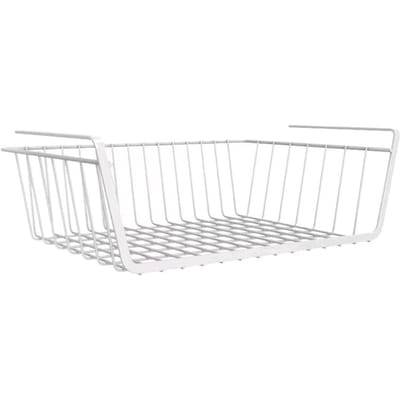 1 stuks Wit/Zwart Hangende Netmand IJzer Materiaal Grote Capaciteit Hangend Onder Kast Muur Kledingkast Opbergmand Keukengereedschap