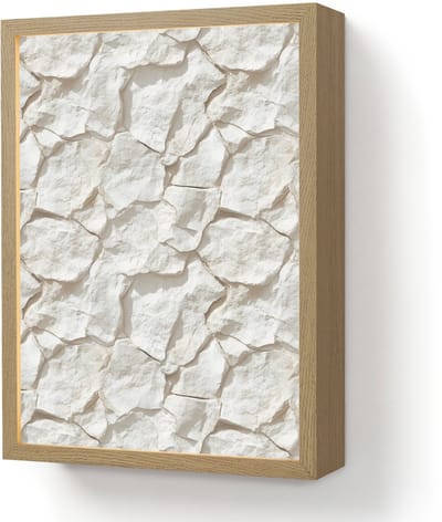 Wandlamp 30x40 cm - Oplaadbaar - Structuur - Rots - Wit - Wandlampen binnen woonkamer - Slaapkamer lamp - Decoratieve nachtlamp - Vloerlamp draadloos