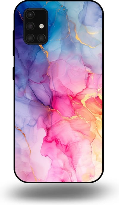 Smartphonica Telefoonhoesje geschikt voor Samsung Galaxy A71 4G met marmer opdruk - TPU backcover case marble design - Regenboog geschikt voor Samsung Galaxy A71 4G