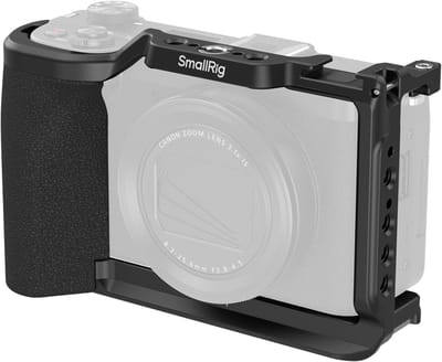 Camera Cage voor Canon PowerShot V1 met Ergonomische Grip, Snelle Bevestiging en Meerdere Bevestigingsmogelijkheden