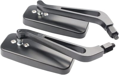 Universele Rechthoekige Motorfiets Spiegels - 2 Stuks Aluminium Achteruitkijkspiegels voor Motoren met Verstelbare Bevestiging