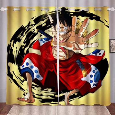 Monkey D Luffy Home Cartoon Gordijn One Piece Schattige Print Lichtfilterende Gordijnen Woonkamer Slaapkamer Hitte- en Zonbescherming 280x180cm