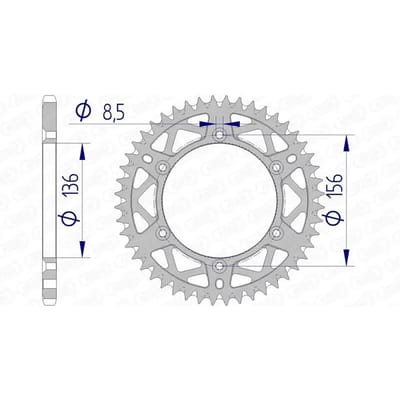 Couronne moto alu Afam 520 45T