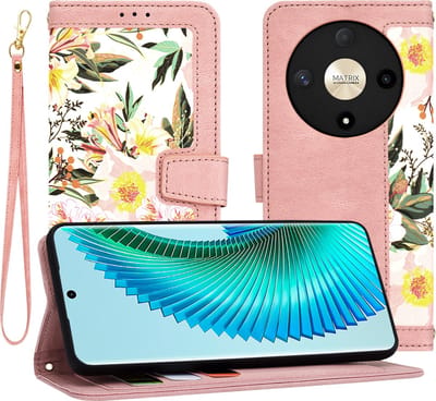 Hoesje geschikt voor HONOR Magic6 Lite - Techsuit FlipCraft Book Wallet Case met koord - Sweetheart Pink