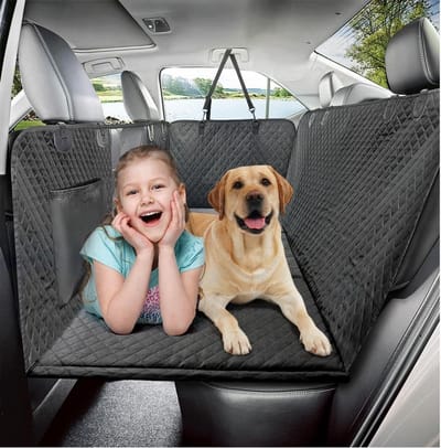 Honden autostoelhoes - Beschermhoes achterbank - Veilig reizen hond - Uitbreidbaar autobed - Standaard formaat - Zwart