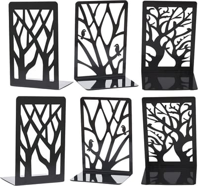 BOTC Boekensteun - Set van 6 - Metalen Boekenstandaard - Boekenhouder - Boeksteun - Book Holder - Zwart