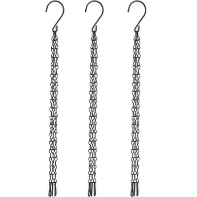 3 stuks Tuinplantenbak Bloempot Mand Vervanging IJzeren Hangketting haken Set white