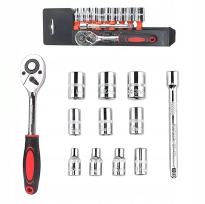 Dopsleutelset 1/4" met Ratel - 13 Delen