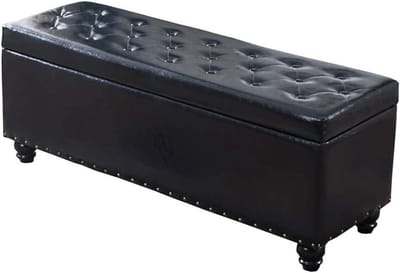 Opbergpoef - Schoenenbank - Woonkamer Organiseren - Met Gasveer - 80cm - Zwart