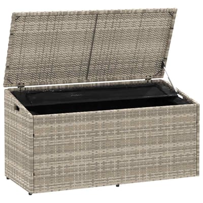 vidaXL - Tuinbox - 110x50x58 - cm - poly - rattan - lichtgrijs