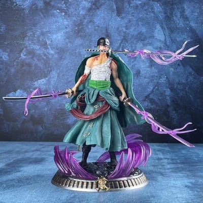 Nieuwe One Piece Anime Figuur Bath Blood Roronoa Zoro PVC 21cm Actiefiguur Collectie Prachtig Model Verjaardagscadeaus Figuurtje gray