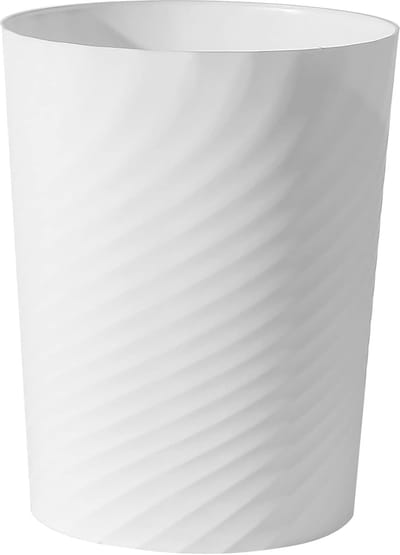 Kleine Prullenbak - Afvalemmer Mandje - Badkamer Kantoor - Compact Cilindrisch - 1.8 Gallon - Wit