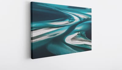 Saammp Canvas Schilderij - Turqoise - Landschap - Abstract - 30x20 - Foto op canvas - Wanddecoratie - Muurdecoratie Woonkamer - Slaapkamer decoratie - Canvas Print
