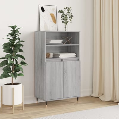 vidaXL Hoge kast 60x36x110 cm bewerkt hout grijs sonoma eikenkleurig