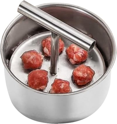 Gehaktbal Machine - Bal Maker - Keuken Hulp - Roestvrij Staal - 6 of 12 Gaten - Zilverkleurig