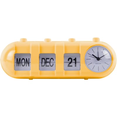 Karlsson Wekker Retro Tube - Heldergeel - 9x26x9.3cm - Scandinavisch - Wekker voor slaapkamer - Wekkers