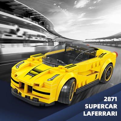 Wange Bricks SuperCar Raceauto - Bouwstenen auto voor kinderen - 6+ jaar