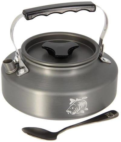 NGT Aluminium Outdoor Kettle Set 0.8L – Anodised aluminium waterketel + theelepel + 600D case