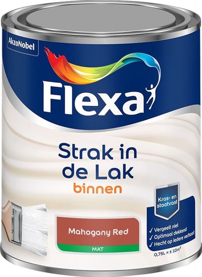 Flexa - Strak In De Lak Binnenlak Mat - Mahogany Red - Mengverf - 750 Ml