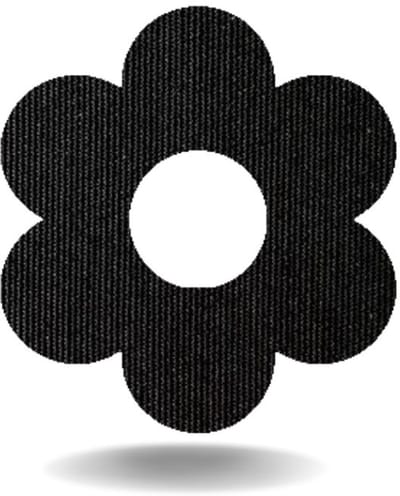 tinsulin - fixtape sensorpleister ringpleister bloem voor Freestyle Libre 3 of infusiesets - zwart - set van 20 stuks