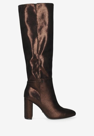 Mexx Krystal Indy Laarzen - Textiel - Dames - Bronskleurig - Maat 42