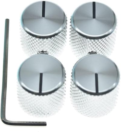 Aluminium Knoppen voor Gitaar en Bas - 4 Stuks Volume/Tone Controle met Set Schraaf en Indicator, Universele Potentiometer Knoppen