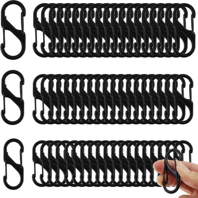 Unyqoos® Set van 60 Metalen S-vormige Karabijnhaken voor Outdoor en Dagelijks Gebruik