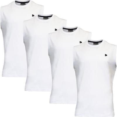 4-Pack Donnay - T-shirt zonder mouw (Stan) - Sportshirt - Heren - White (001) - maat 4XL