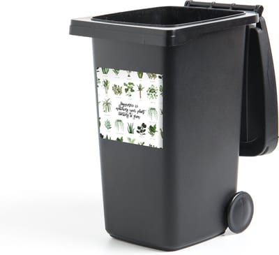 Container sticker Quotes - Happiness is... watching your plant starting to grow - Spreuken - 40x40 cm - Kliko sticker