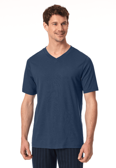 SCHIESSER Mix + Relax Shirt 1/2 arm - heren T-shirt korte mouw - royaalblauw